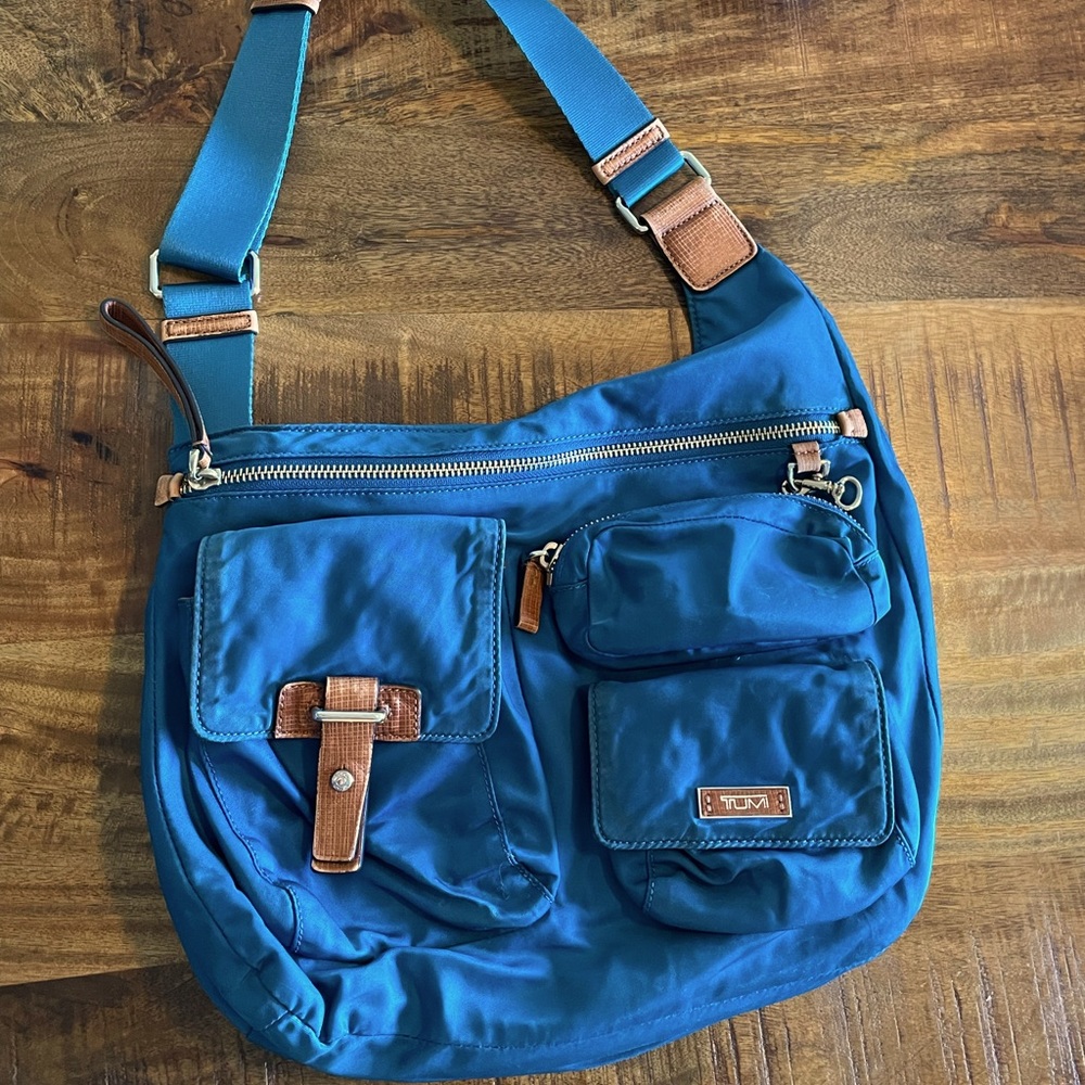 Tumi Leather-Trimmed, Easy & Light, Traveler, Multi-Compartment, Crossbody-bag